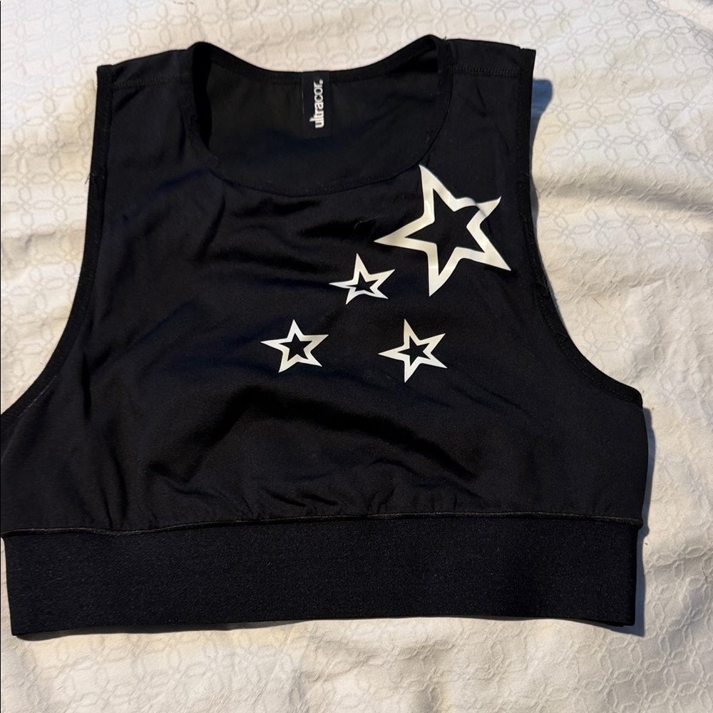 Ultracor Black Muscle Tee with White Stars